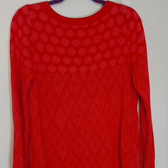 Geometric red and orange sweater - Picture 2 of 6
